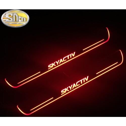 SNCN 4PCS Car LED Door Sill For Mazda 3 2014 - 2019 2020 Ultra-thin Acrylic Dynamic LED Welcome Light Scuff Plate Pedal