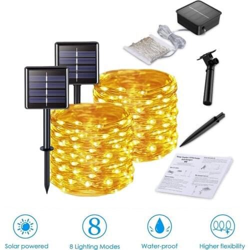 Solar cell LED light outdoor fairy lights 5M 50LED Waterproof Gardening decoration For garden and vegetable patch Street garland