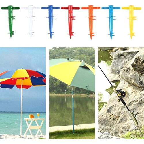Outdoor Umbrella Base Adjustable Plastic Sun Beach Patio Umbrella Sand Ground Fixing Tools Anchor Stand Spike Auger Keep Holder