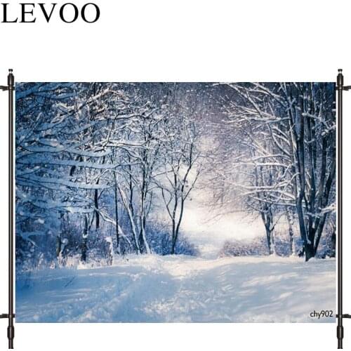 LEVOO Photography Background Forest Winter Be Quiet Snowfield Scenery Backdrop For Photo Studio Photocall Vinyl Background