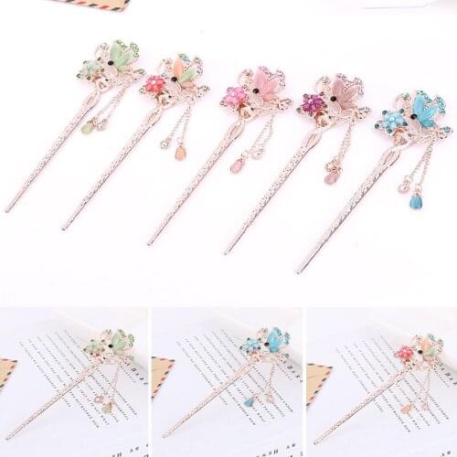 1Pc Flower Hairpin Brieal Hair Jewelry Simulated Pearls Blossom Party Wedding Accessories Gift for Women Hair Stick