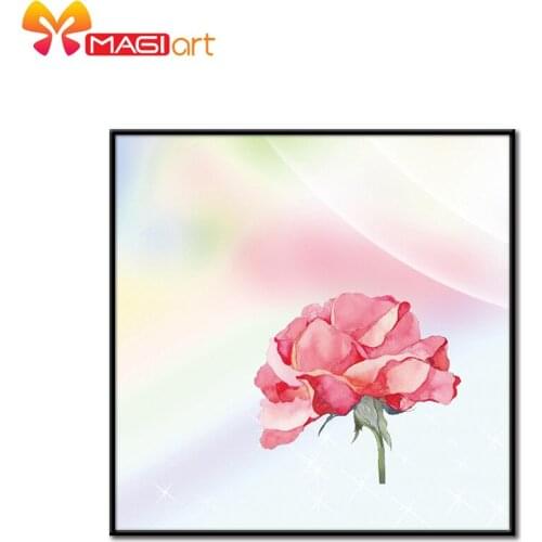 Cross stitch kits Embroidery needlework sets 11CT water soluble canvas patterns 14CT Begonia flowers-NCMF186