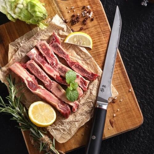 Japan AUS-10 composite steel Forging knife Boning knives Filleting knives Salmon knives Black walnut scabbard giveaway