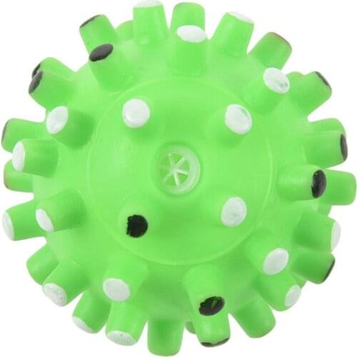 Green Ball Pet Dog Cat Puppy Squeaky Squeaker Quack Sound Fun Play Toy Chews