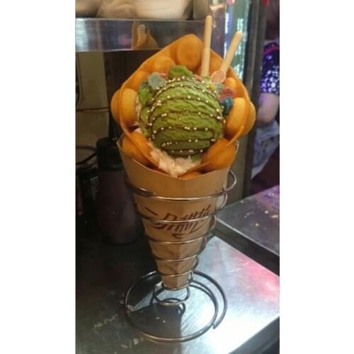 1pcs 304 Stainless steel Crepe Model Placement Egg Waffle Holder;Stand Model French Fries Stand Cone Basket Holder Rack