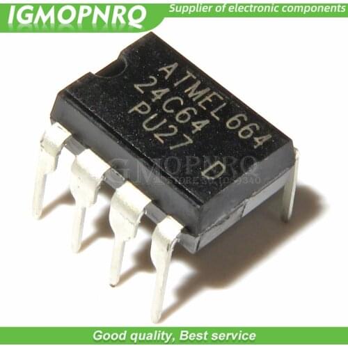 10PCS AT24C64A 24C64A 24C64 AT24N64 DIP-8 EEPROM (512x8) 4K 1.8-5.5 new original