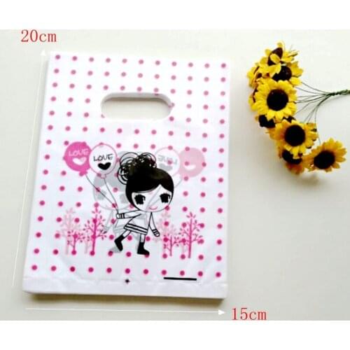 15x20cm 2018 Hot Sale New Fashion Wholesale balloon girl Gift Packaging Bags With Stars Small Birthday Package Gift Bags