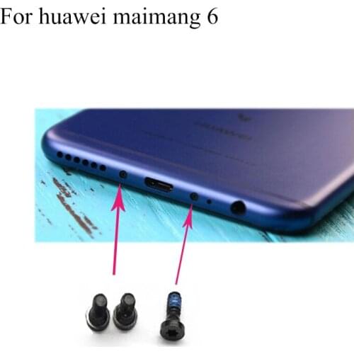 2PCS Black For huawei Maimang 6 Buttom Dock Screws Housing Screw nail tack For huawei Mai mang 6 Maimang6 Mobile Phones