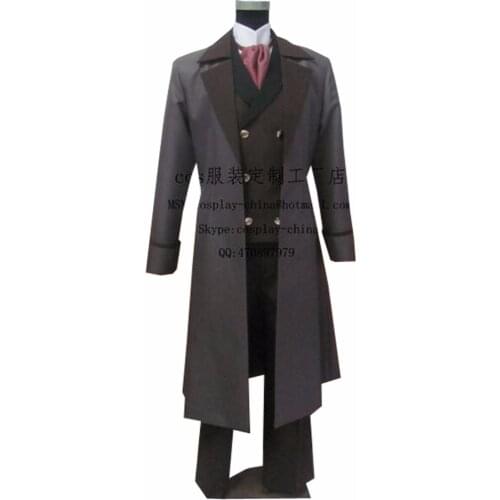 2018 TOP Quality Kuroshitsuji Black Butler Sebastian Michaelis Cosplay Costume Adult Size