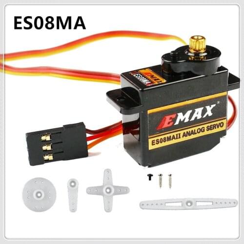 4pcs EMAX ES08MA II cw/ccw rotation Mini Metal Gear Analog Servo 12g/ 2.0kg/ 0.12 Sec Mg90S