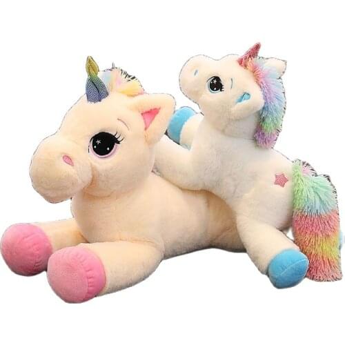 40-80Unicorn Plush Toy Soft Stuffed Cartoon Mythical Animal Pillow Pegasus Dolls Horse High Quality Gift for Drop Shiping