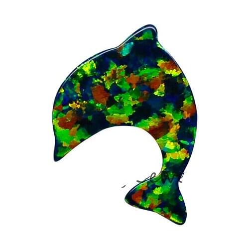 50PCS/ lot Wholesale 12*12mm Fire Opal Cute Dolphin natural opal special animal pendant for lovely girl child gift DIY Jewelry