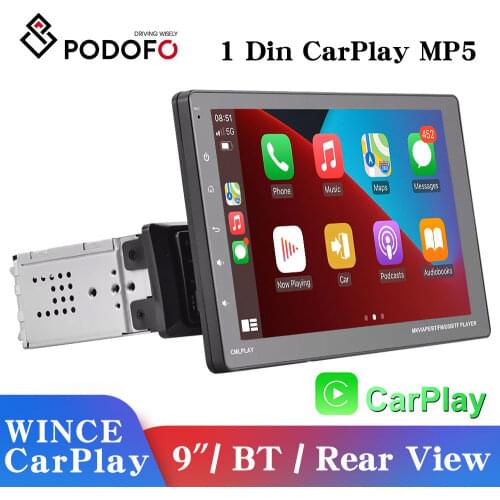 Podofo 9'' Detachable Radio Stereo D-Play Car Multimedia Player with Bluetooth FM Radio Receiver Audio Radio Car MP5 Player