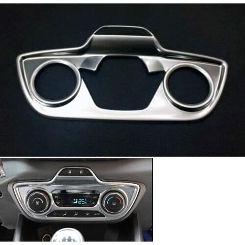 BBQ@FUKA 1Pc Interior Center Controls Panel Switch Button Cover Trim Car Sticker Styling Fit For Ford Escort 2015-2016