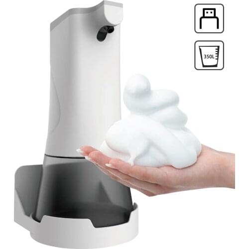 350mL Touchless Bathroom Dispenser Smart Sensor Liquid Soap Dispenser for Kitchen Bathroom Hand Free Automatic Soap Dispenser