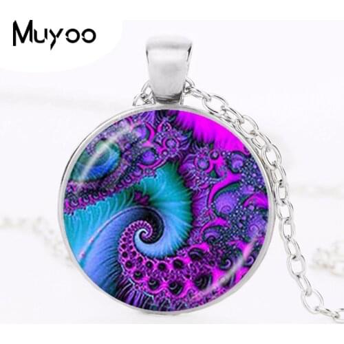 Fibonacci Spiral Necklace Shell Swirls Sacred Geometry Pendant Golden Ratio Jewelry Fractal Charm Accessories Gift for Her HZ1