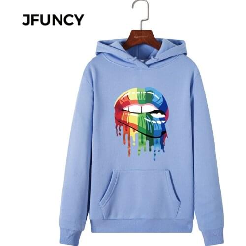 JFUNCY 2020 Autumn Women Casual Hoodies Plus Size Female Hooded Sweatshirt Woman Pullover New Print Long Sleeve Sportwear