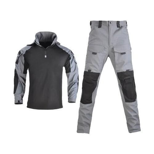 Airsoft Tactical Camouflage Military Uniform Clothes Suit 13 Pockets Men Army clothes Military Combat Shirt +Pants with Pads