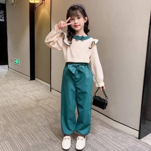 Girls Clothes Autumn Spring Long Sleeve Shirts + Pants Suits Fashion Childrens Clothing Sets Teen Kids Clothes 6 8 9 10 12 Year
