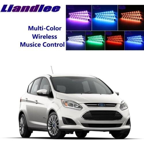 LiandLee Car Glow Interior Floor Decorative Atmosphere Seats Accent Ambient Neon light For Ford C-Max C Max CMax