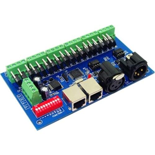 Best price DC12-24V 1 pcs 18CH with RJ45 18Channel DMX512 DMX LED Decoder