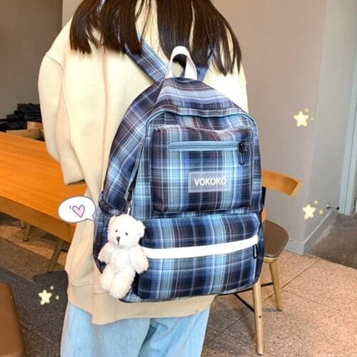 Girl Student Cute Backpack Embroidery College Book Fashion School Bag Lady Best Kawaii Backpacks Mesh Nylon Women Bag Female 50
