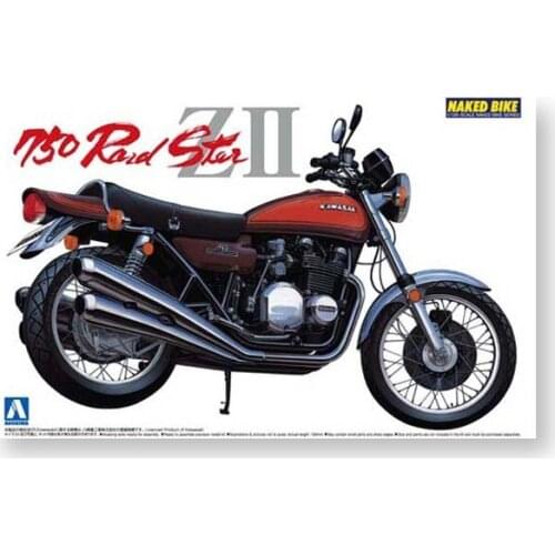 1/12 AOSHIMA plastic assembly car model toy Kawasaki 750 RoadStar ZII Motorcycle static model adult collection DIY KIT #04150