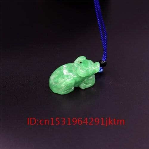 Men Necklace Women Jade Natural Fashion Jadeite Carved Cattle Charm Green Animal Hand Amulet for Zodiac Jewelry Gifts Pendant