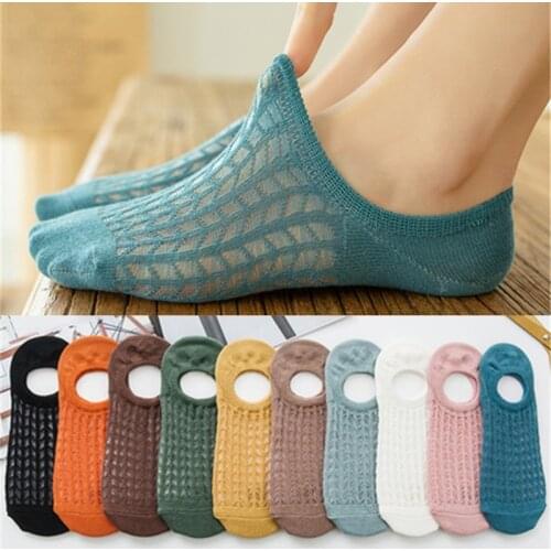 10 pieces = 5 Pairs/lot Invisible Candy Cotton Breathable Socks Women Summer Girls Casual Short Ankle Boat Low Cut Lady Sox