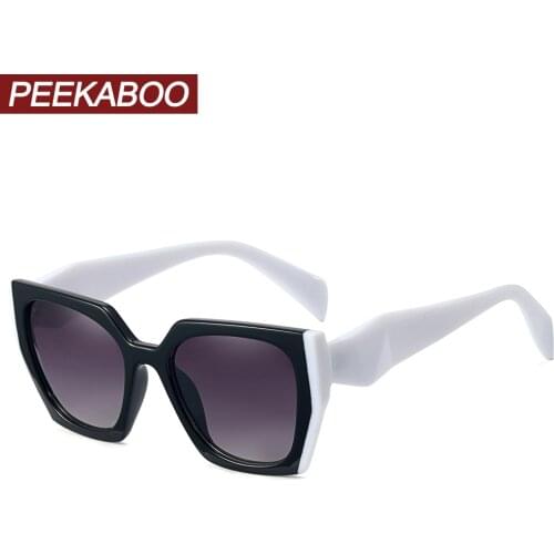 Peekaboo vintage sunglasses women cat eye UV400 black white ladies sun glasses fashion 2022 female gift items dropshipping