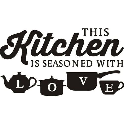 Personalized Wall Stickers With Love Kitchen Letter Stickers Waterproof Removable Decorative Decal Wall Stickers