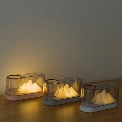 Nordic simple LED night light USB charging eye protection potted plant lights Pen holder living room bedroom bedside table lamp