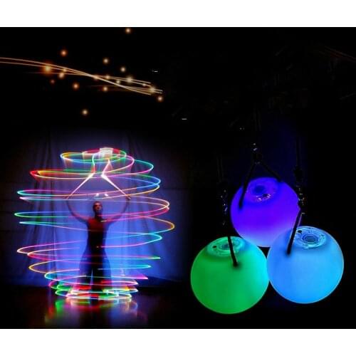 Drop shipping 1 pieces belly dance balls RGB glow LED POI thrown balls for belly dance hand props stage performance accessories