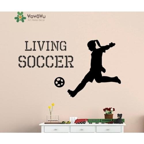Removable Sports Wall Decal Vinyl Decal Sticker Girl Living Soccer Home Decor Wall Sticker Bedroom Girls Football Mural NY-29