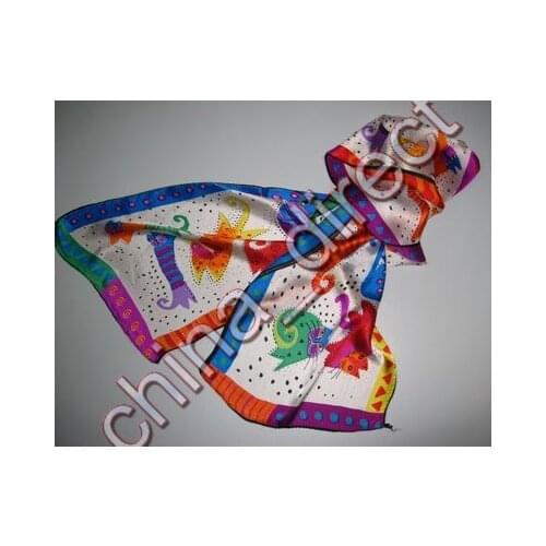 Silk animal print scarf Woman lady scarf 20pcs/lot