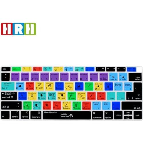 For Adobe Photoshop PS Hotkey Silicone Keyboard Cover Skin for MacBook Newest Air 13" 2018 Release A1932 with Retina Display