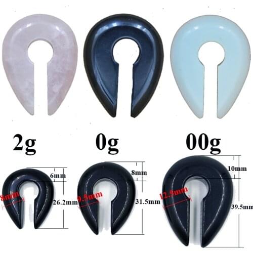1Piece Keyhole Pink Black Opal Stone Ear Weight Hanger Ear Expander Piercing Plug 6mm&8mm&10mm Earrings Fashion Piercing Jewelry