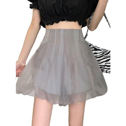 ZB5080 2021 Summer new women fashion high-waist-fairy gauze casual girls A-word skirt cheap wholesale