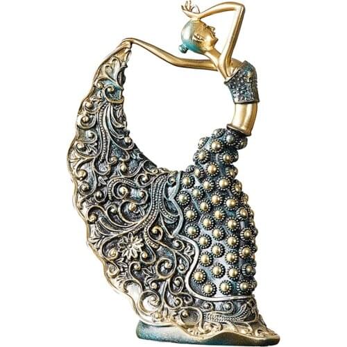 Woman Dancing Sculpture Office Desktop Home Shelf Decorative Statue Ornament