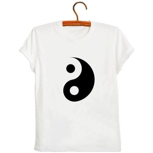 Yin Yang tai chi print Women tshirts Cotton Casual Funny T Shirt For Lady Top Tee Hipster black white Drop Ship tumblr F657