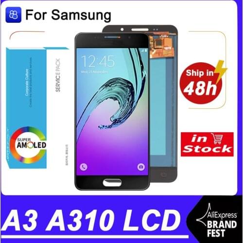 100% Original 4.7'' AMOLED Display For Samsung Galaxy A3 2016 A310 A310F A3100 Full LCD Touch Screen Repair Parts