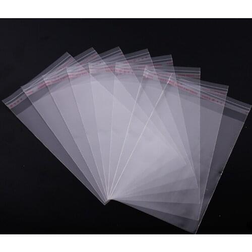 100PCS 32*40+4CM 9wier Transparent Self Adhesive Seal Poly Plastic Bags Crystal Clear Cellophane Cello Gift Bag