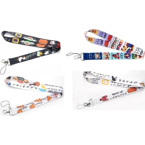 12pcs/lot E2222 Cartoon Friend Tv Show Character Lanyard For Key Lanyard For Phones USB Flash Drives Keys Keychain DIY Hang Rope