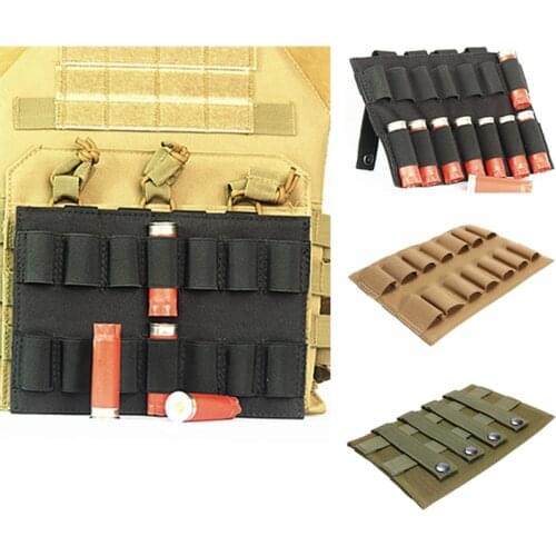 CQC 14 Round Tactical Molle Shell Holder Rifle Military Hunting Accessory Cartridg Elastic Fabric 12 Gauge Ammo Carrier Pouch