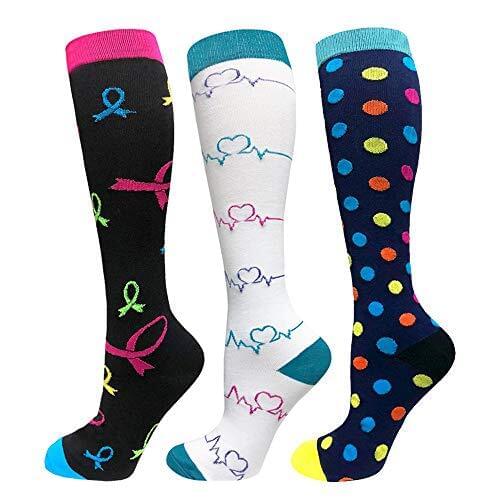 3 Pairs Compression Socks Women Men Knee High 30 MmHg Sports Socks Edema Diabetes Varicose Veins Running Cycling Stocking