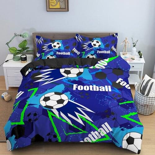 3D Football Sport Series Duvet Cover Soft Pillowcases Bedding Sets Basketball Queen King Size Boys Girl Luxury Bed Linens