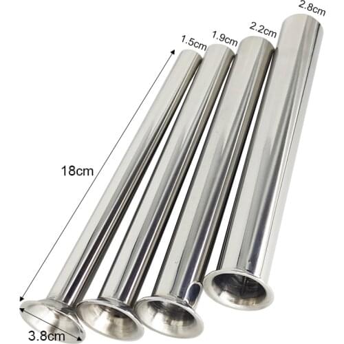 4 Pcs / Set Food Grade Stainless Steel Sausage Filling Nozzles Sausage Stuffing Tubes Sausage Funnels Base 3.4cm/1.34inch
