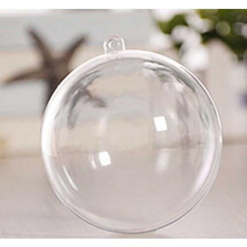 5 Pcs Christmas Tress Decorations Ball 6cm-8cm Transparent Open Plastic Clear Bauble Ornament Gift Present Box Decoration