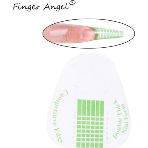 Finger Angel 50/100/500pcs Nail Form Nail Art French Plastic Guide Transparent Horseshoe Chablon Nails Extension Manicure Tool
