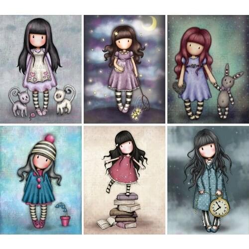Diamond Painting Little Girl Children Cartoon 5D DIY Embroidery Full Square Round Mosaic Set Cross Stitch Home Decor Art Gift
